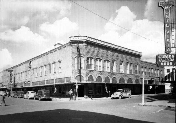 Historic image of the Babbitt building in Flagstaff, Arizona