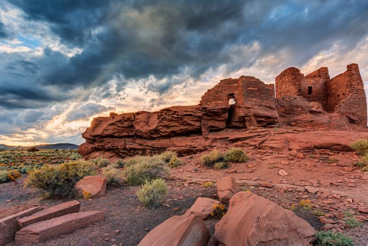 red rock formations at Wupatki National Monument