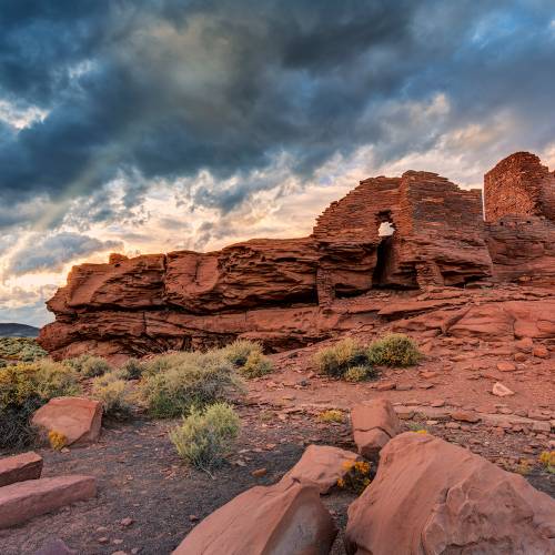 red rock formations at Wupatki National Monument